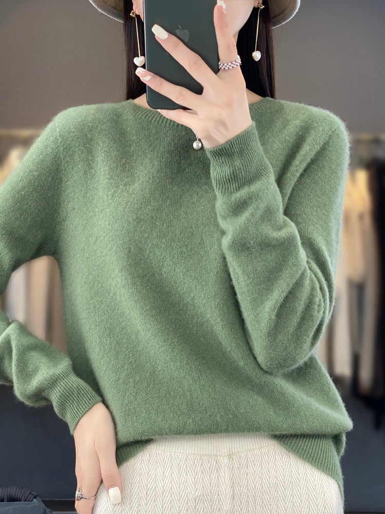 Damen warmer Pullover in lockerer Passform