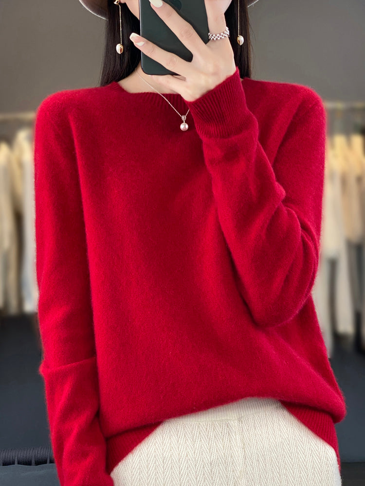 Damen warmer Pullover in lockerer Passform