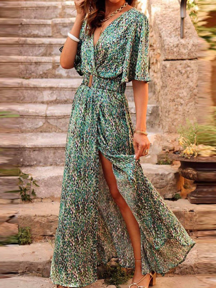 Jana Maxikleid Wickel Hoher Schlitz