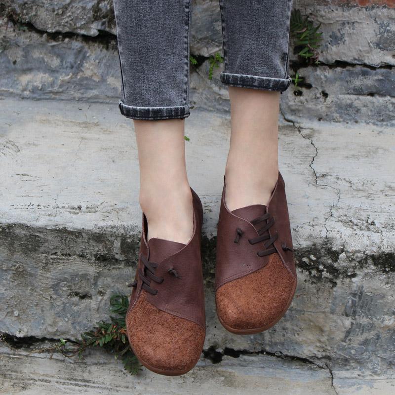 Damen Slip-on-Loafer mit Kontrastnähten und seitlicher Schnürung