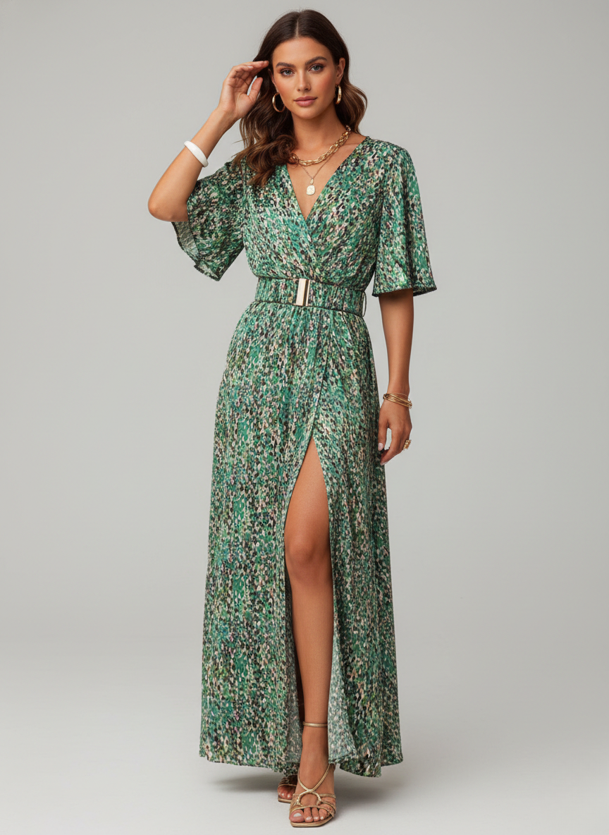 Jana Maxikleid Wickel Hoher Schlitz