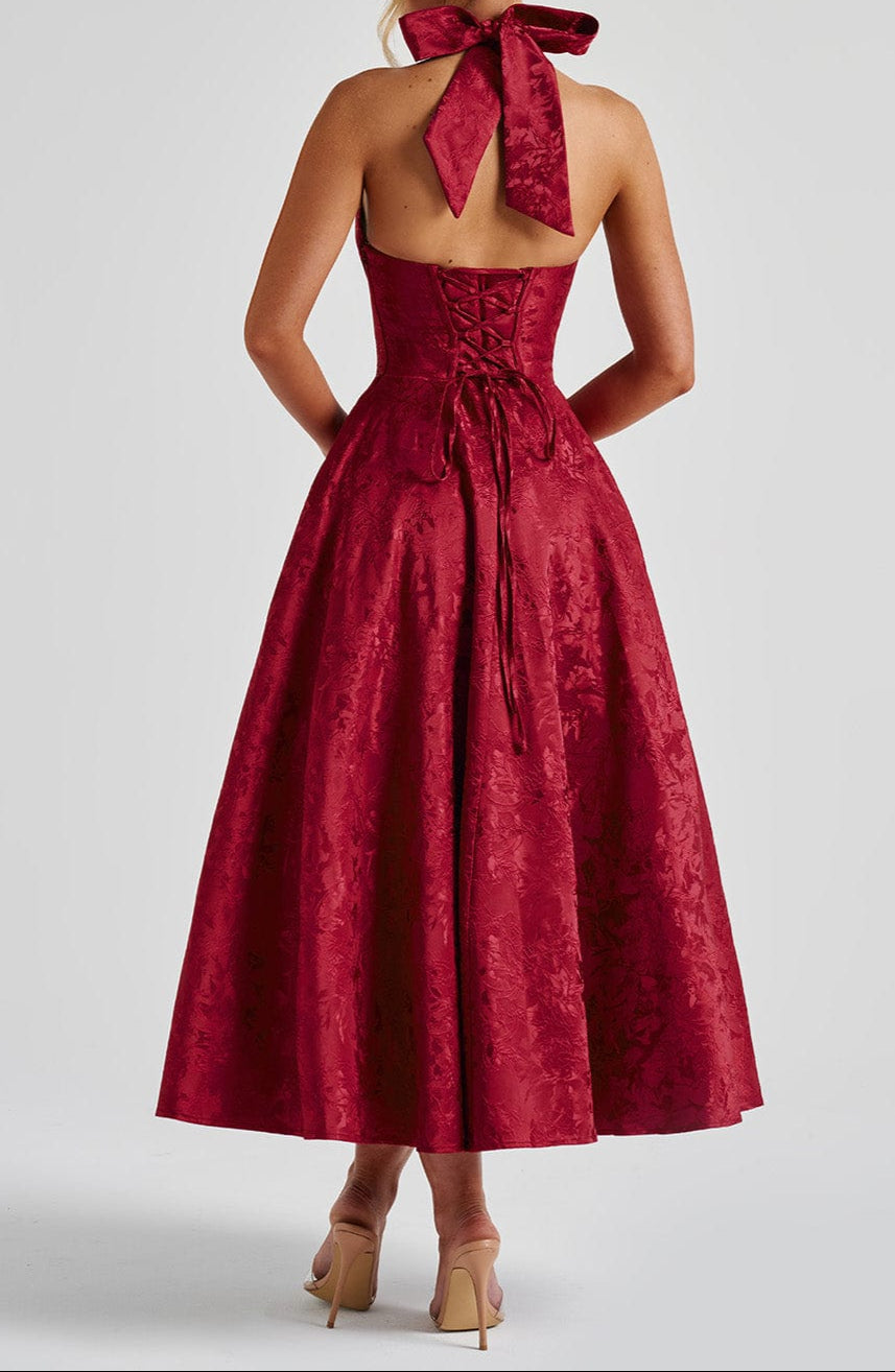 Damen Midikleid Trägerkleid Drapiert Beinschlitz