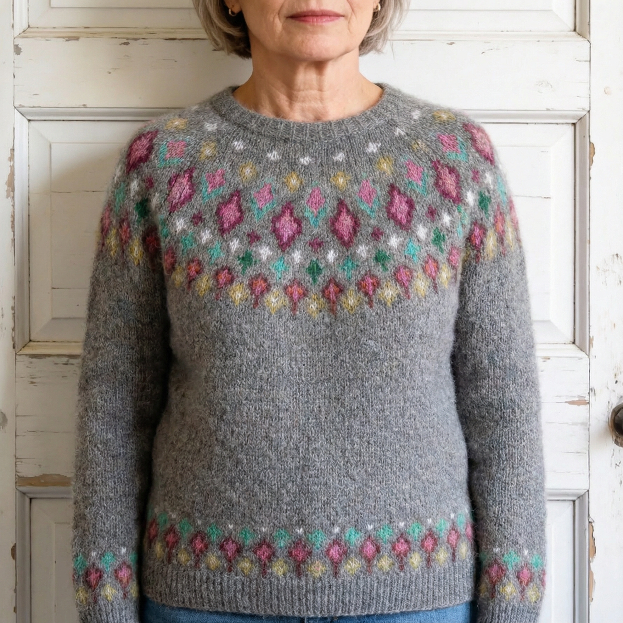 Damen Norwegerpullover aus weichem Strick