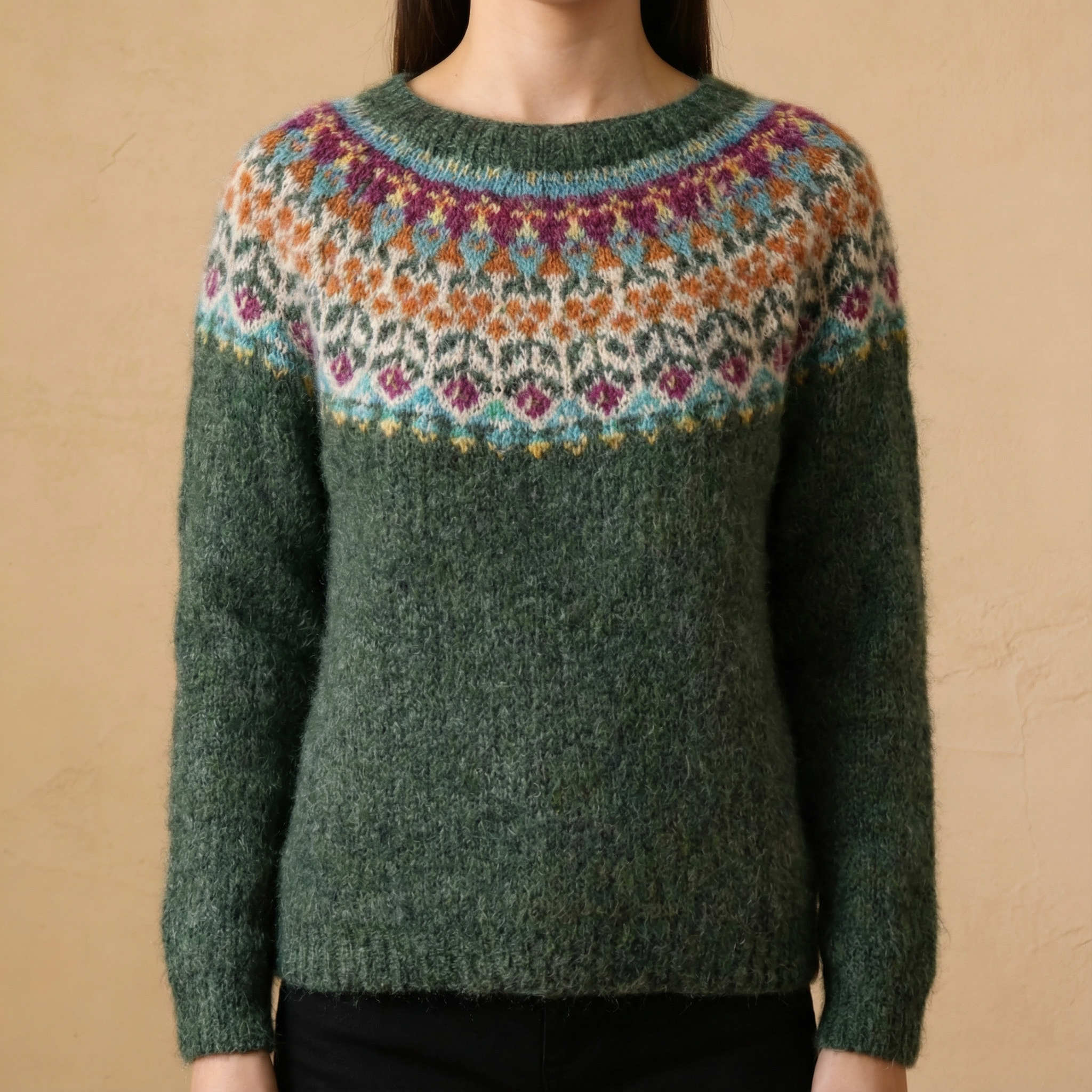 Damen Norwegerpullover aus weichem Strick