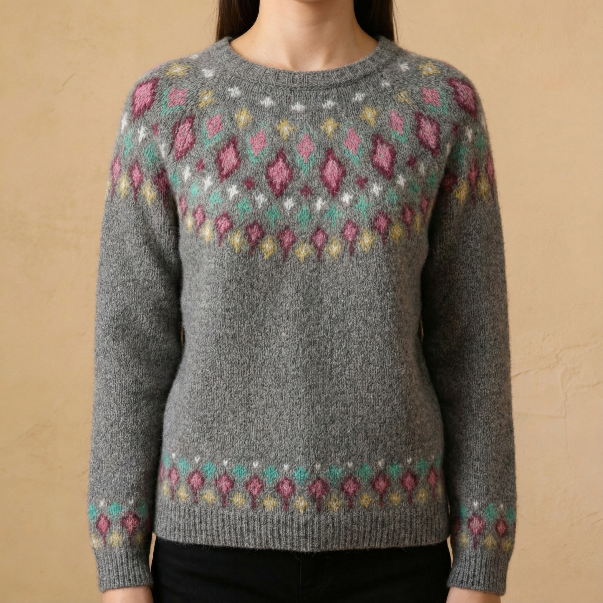 Damen Norwegerpullover aus weichem Strick