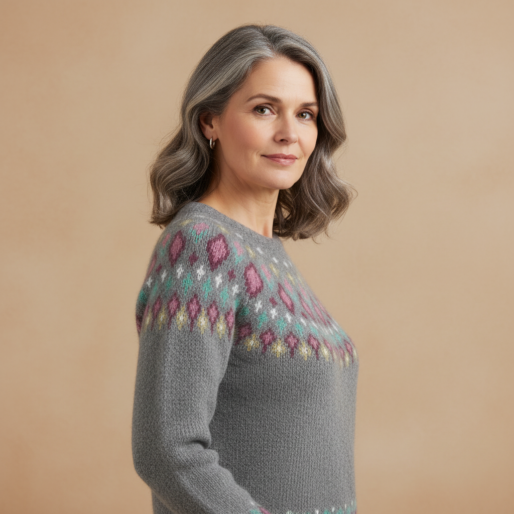 Damen Norwegerpullover aus weichem Strick