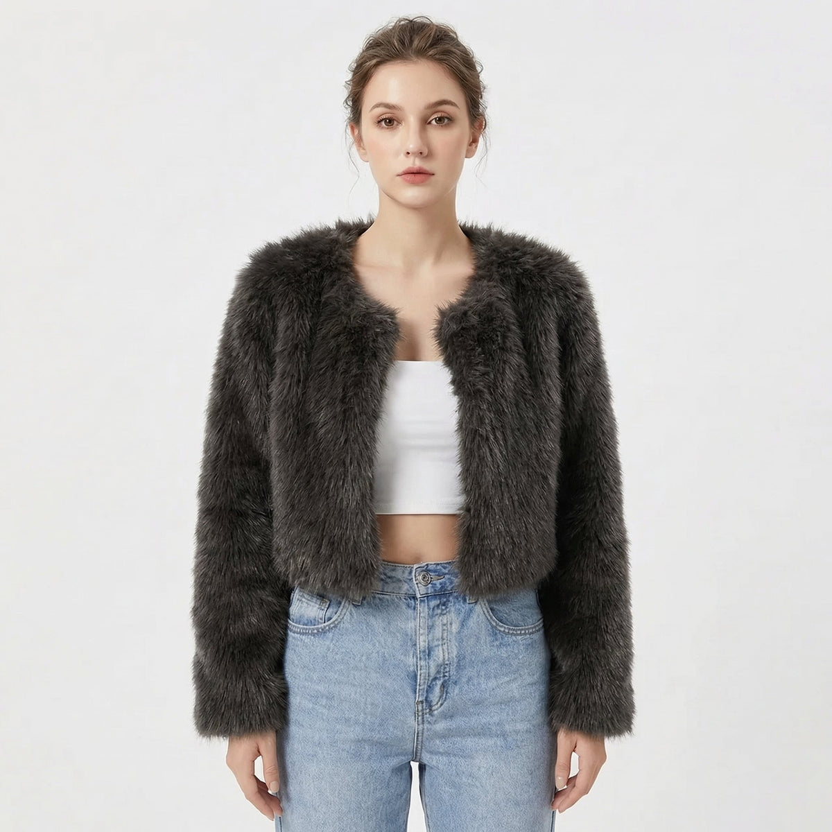 Damen kurze Jacke mit offenem Schnitt