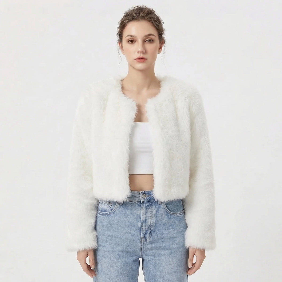 Damen kurze Jacke mit offenem Schnitt