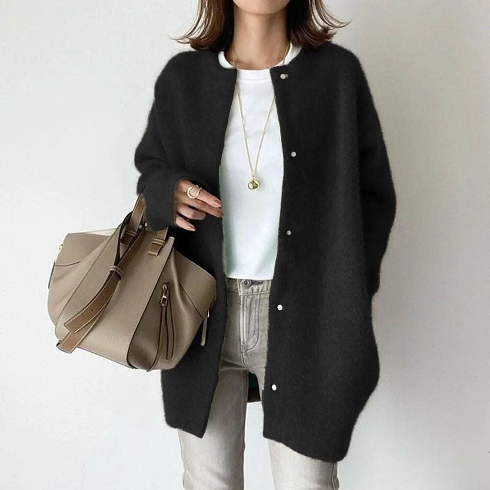 Damen Kaschmir-Cardigan mit Knopfleiste