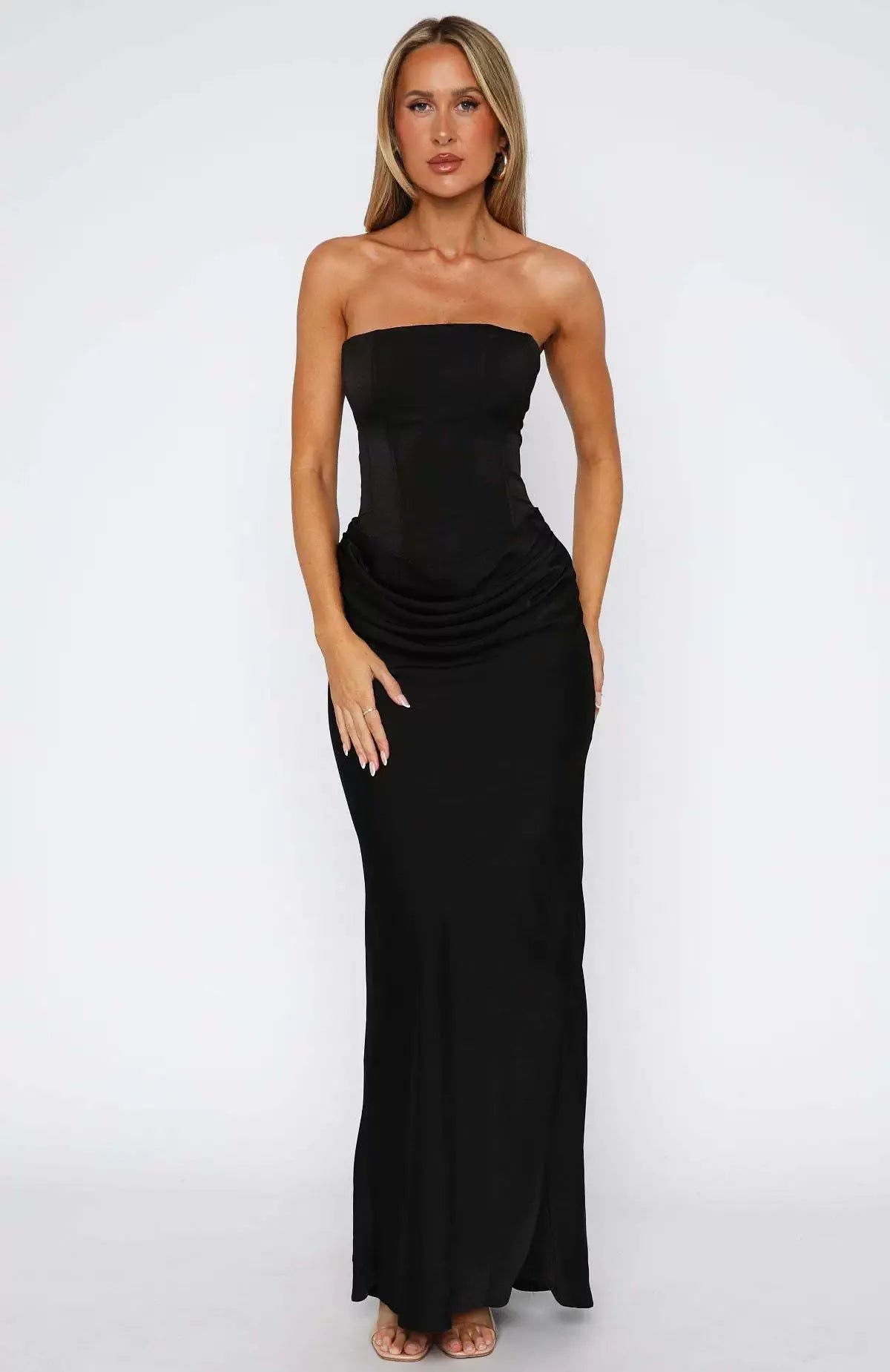 Chic Bandeau-Maxikleid mit Korsett-Rücken