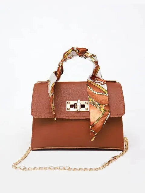 Damen Lederhandtasche mit Goldverschluss