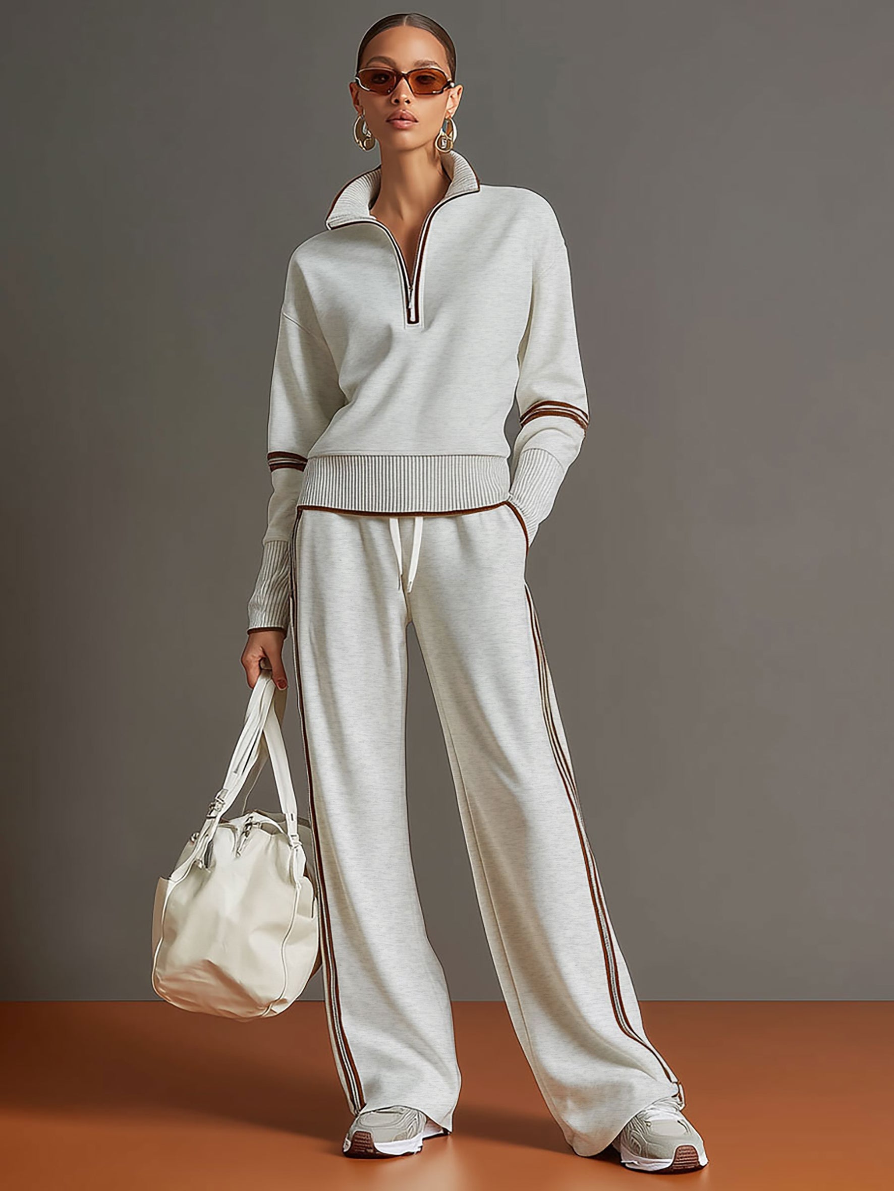 Damen Sweatshirt-Set mit weiter Hose