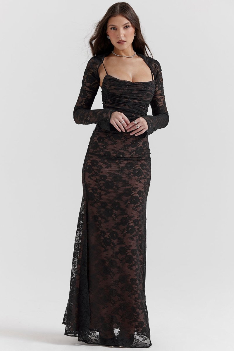 Thalassa Spitze Schulterfrei Maxikleid