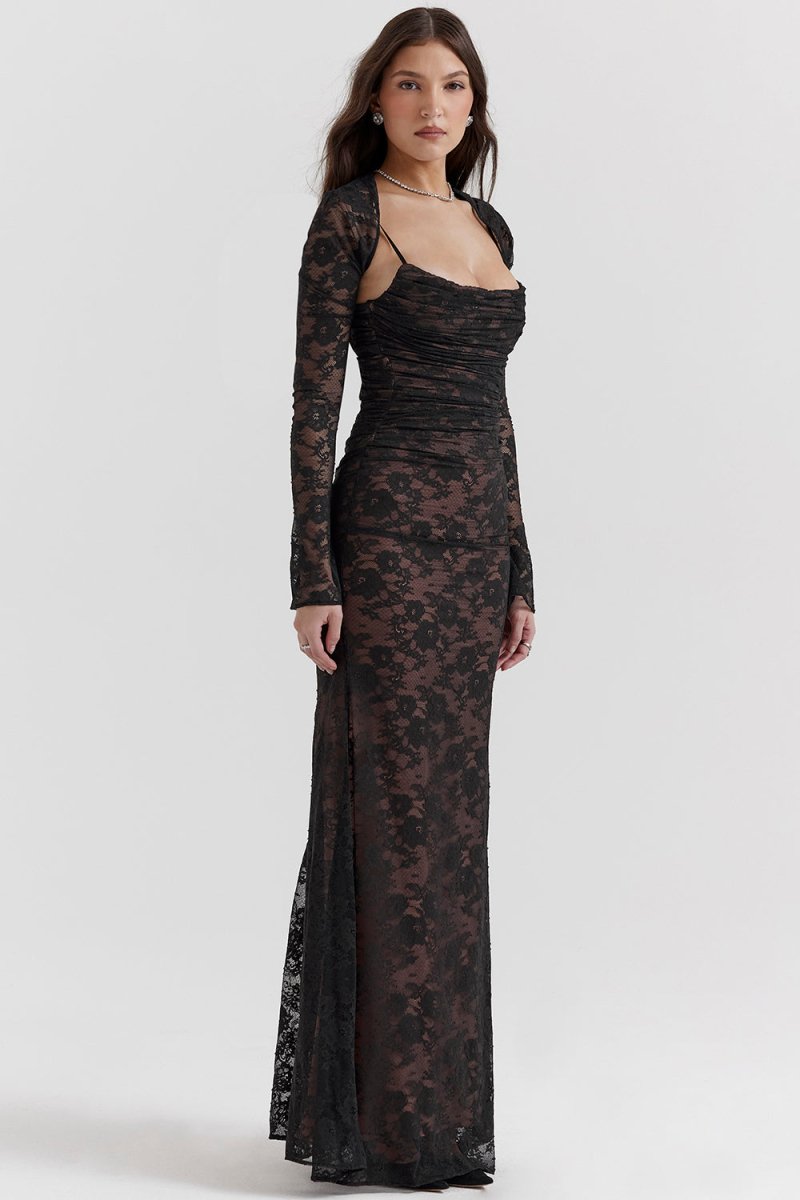 Thalassa Spitze Schulterfrei Maxikleid