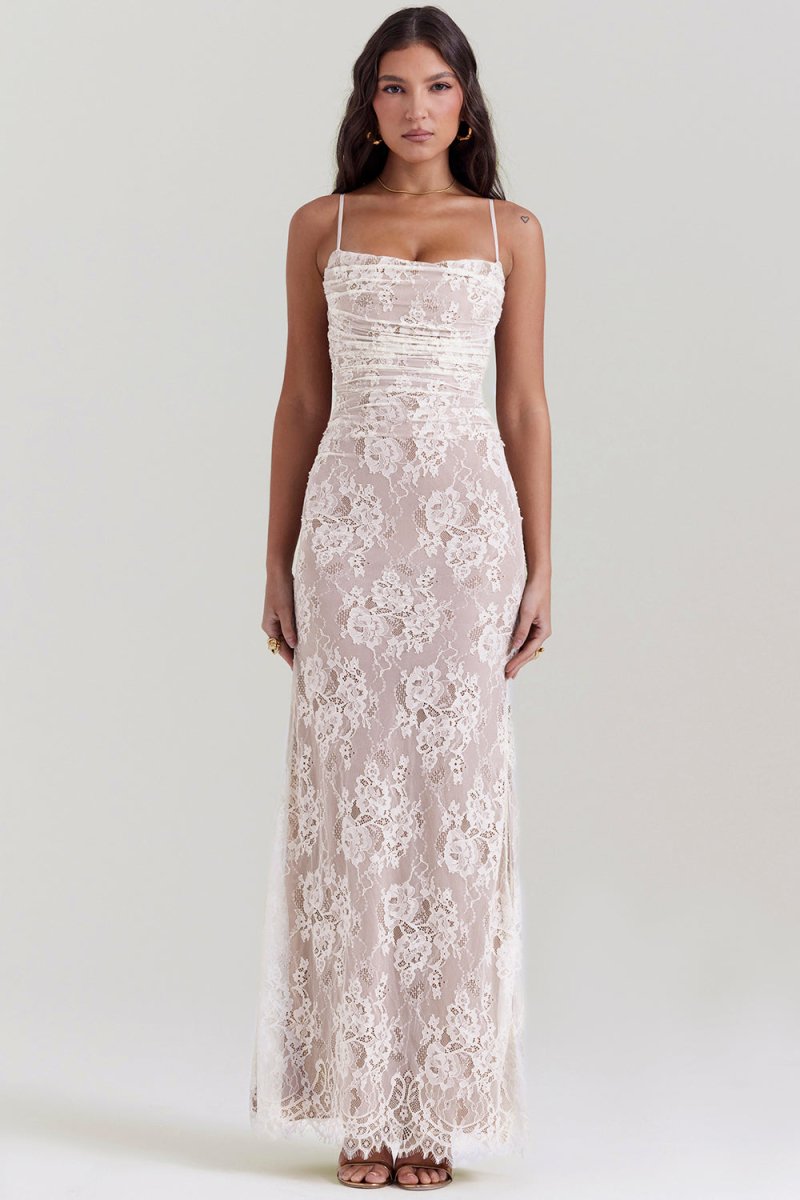Thalassa Spitze Schulterfrei Maxikleid
