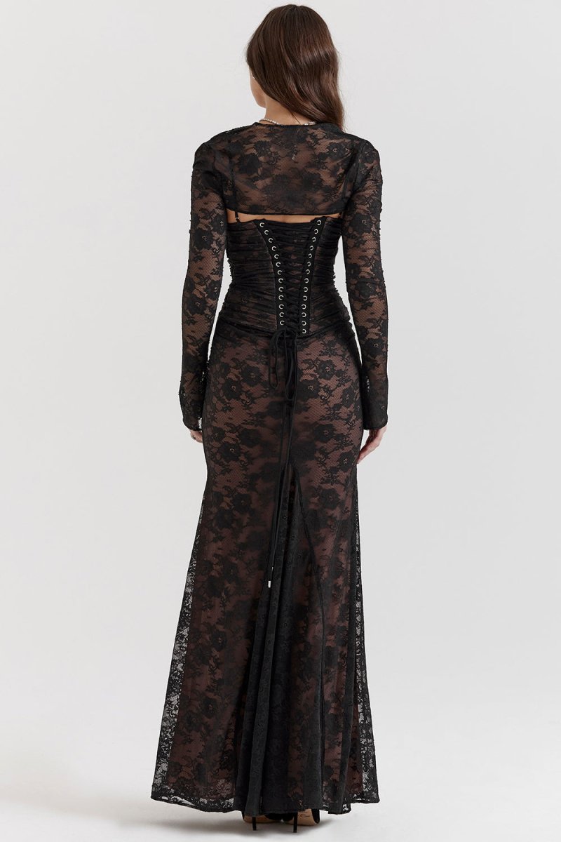 Thalassa Spitze Schulterfrei Maxikleid
