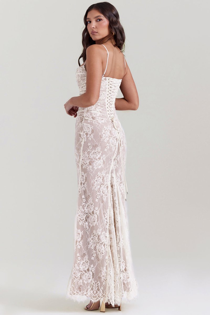 Thalassa Spitze Schulterfrei Maxikleid