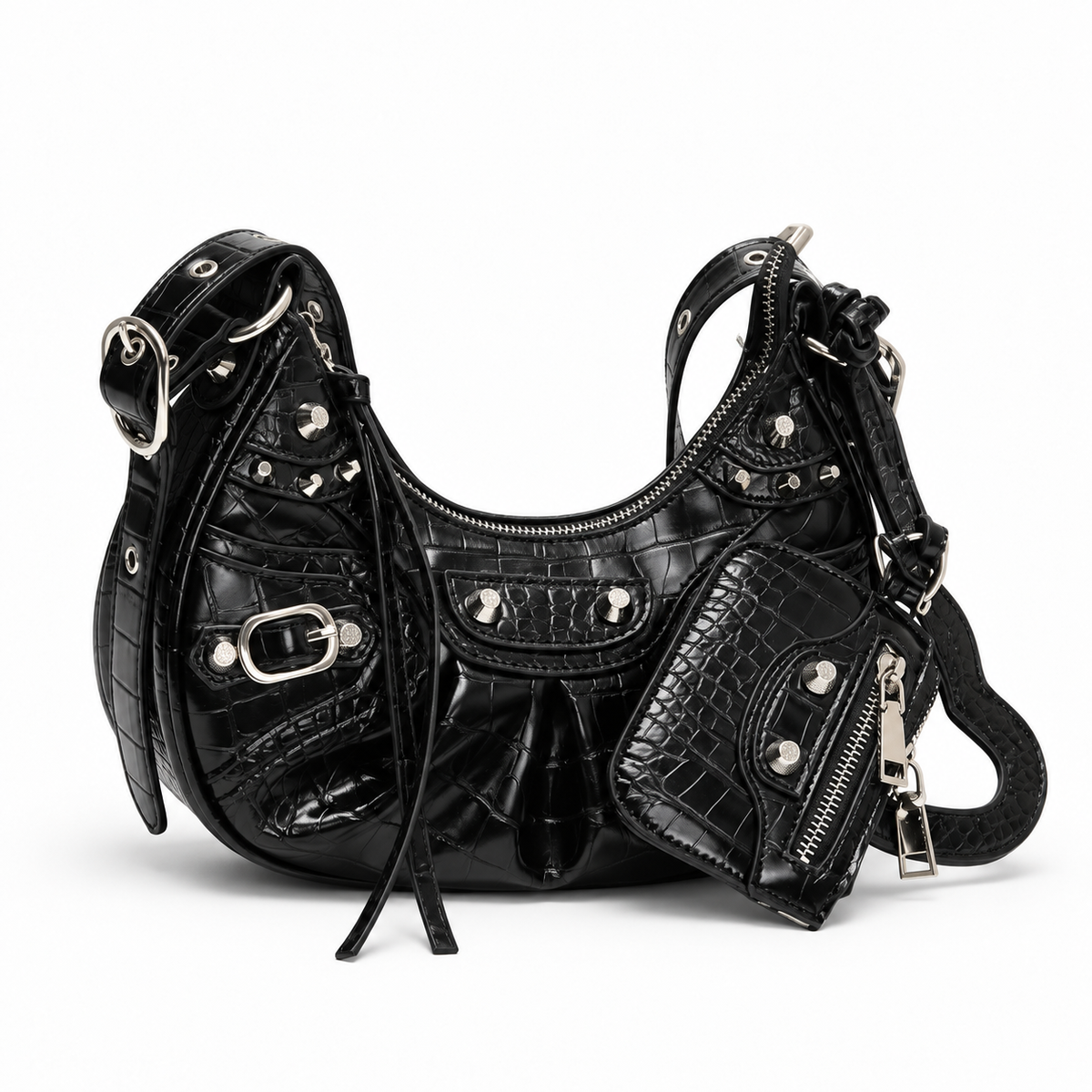 Damen kompakte Crossbody Tasche mit Reißverschluss