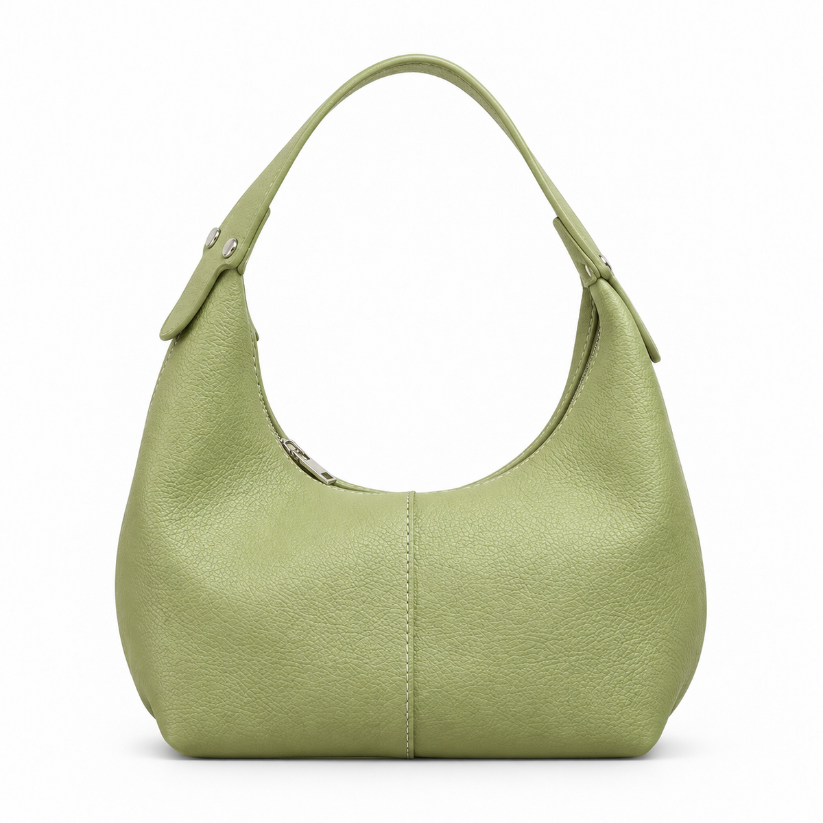 Damen strukturierte Schultertasche mit Reißverschluss und Innenfächern
