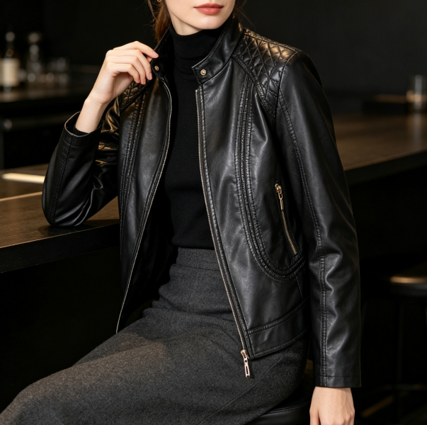 Damen Jacke mit Stehkragen und Reißverschluss