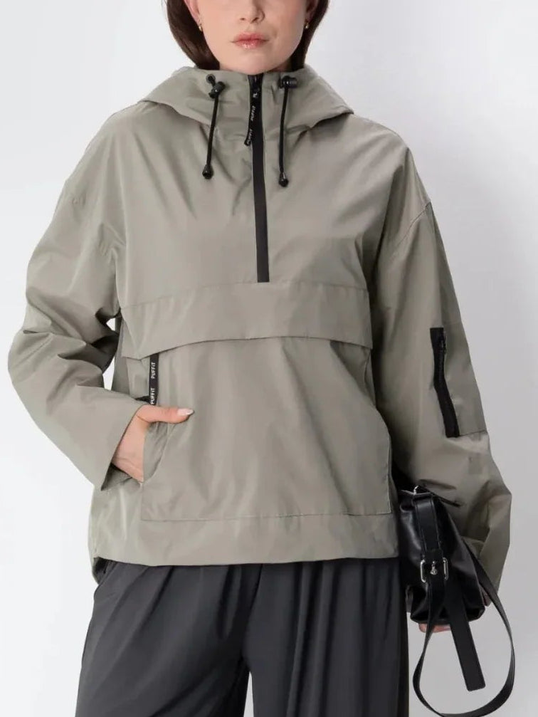 Damen Regenjacke mit Kapuze und Reißverschluss