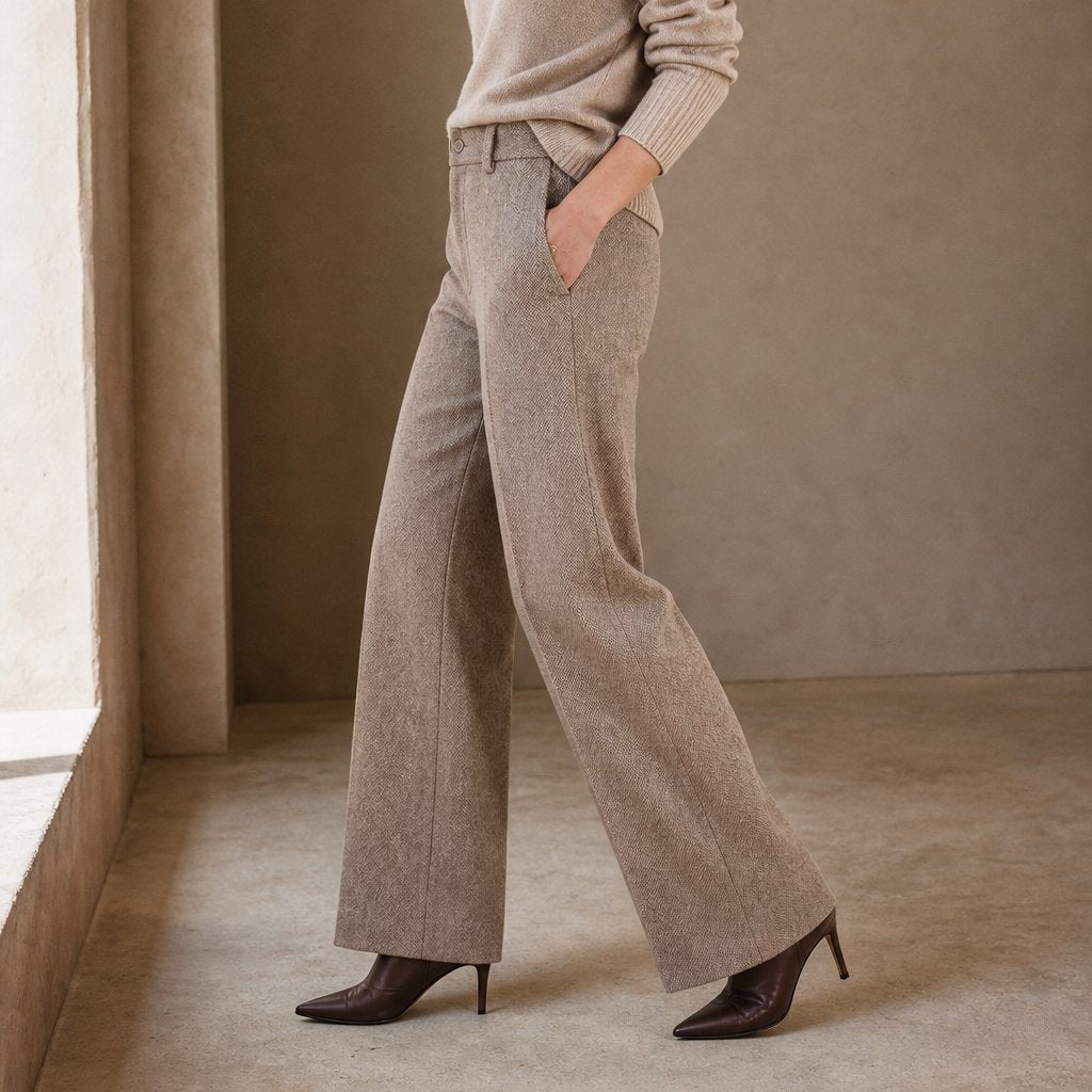 Damen Wollmix-Hose mit hohem Bund