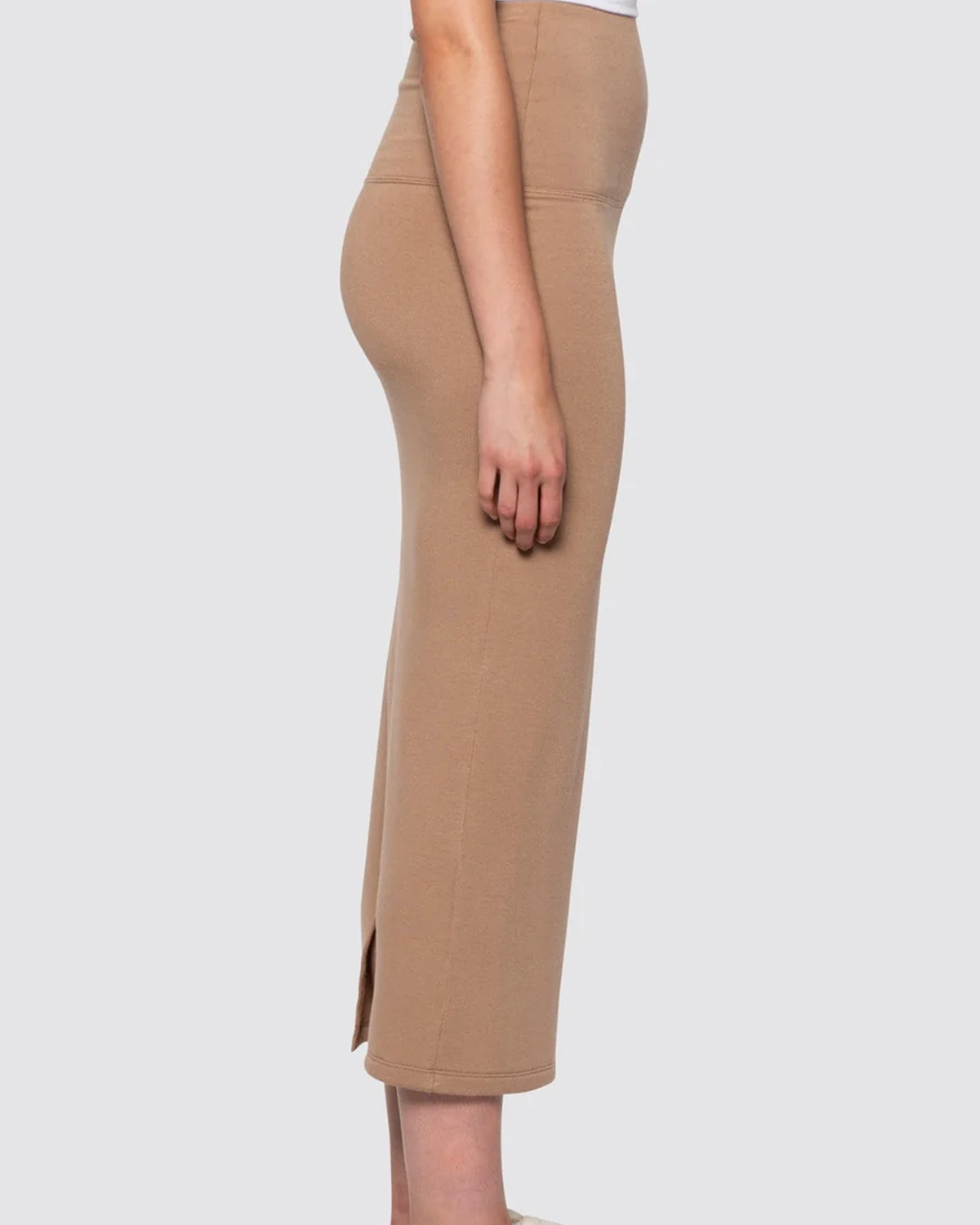 Damen Midi-Bleistiftrock mit breitem Bund und Rückenschlitz