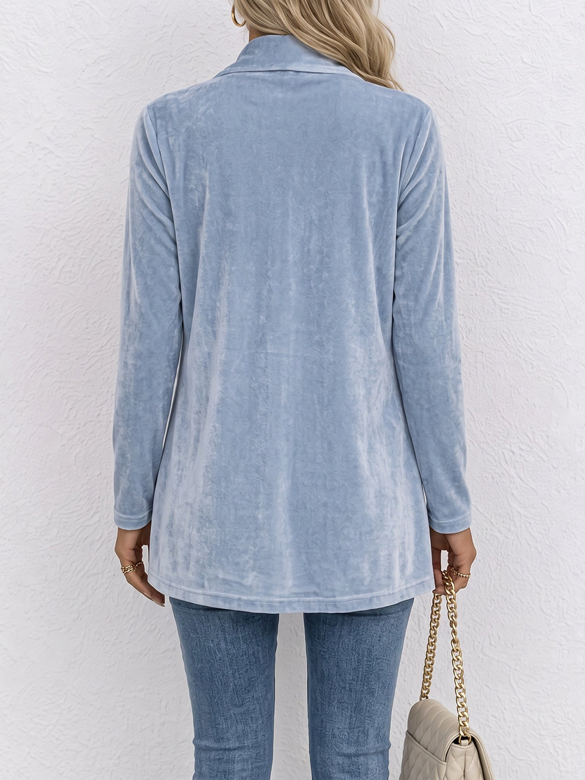 Damen doppelreihige Strickjacke mit Zierknöpfen